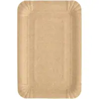 Papstar 1000 Teller, Pappe "pure" eckig 13 cm x 20 cm braun