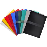 Exacompta 2640E 10x Mappe mit dehnbarem Rücken balacron sans rabat Gürtel mit Klettverschluss - 24x32cm - Farben sortiert