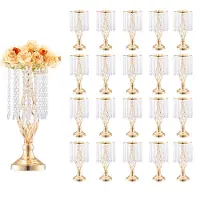 Vevor 20 STK 43 cm hoher Blumenständer aus Kristallglas für Hochzeiten