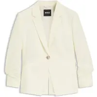 BOSS Slim-Fit Blazer aus japanischem Krepp mit gerafften Ärmeln Grösse 40