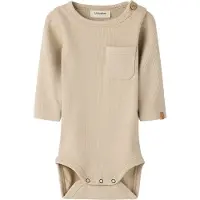 Name it Lil' Atelier Body l/ä - Rib - NbmLago - Slim - Oxford Tan - - 74 - Body L/Ä