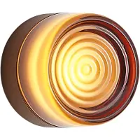 QAZQA Design-Wandleuchte Dunkelbronze mit bernsteinfarbenem Glas IP44 - Michele