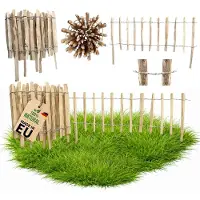 Pemicont Floranica Staketenzaun aus Haselnuss mit Pfosten 50 cm hoch x lfm Lattenabstand 4-6 Gartenzaun Holz Jägerzaun Teichzaun Bauernzaun