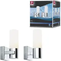 Paulmann Wandlampe Gemini, dimmbar, chrom / silber, für Badezimmer, Metall, Modern, Wandleuchte, Wandlampe Bad