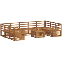 vidaXL Outdoor-Sofagarnitur 10 stk. Natur
