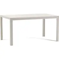 Idea New Garden Srl Rechteckiger Innentisch 150x90 cm mit Aluminiumgestell und Tischplatte in Holzoptik, für Küche und Esszimmer–NOAH-Weiß/Weiß-Holz