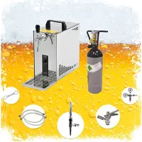 Ich-zapfe Guinness Zapfanlage, Bierzapfanlage - Komplett Set - Bierkoffer, Durchlaufkühler PYGMY 25 1-leitig Trockenkühler, 35 Liter/h