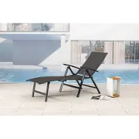 Mandalika Garden NOX Padded Alu-Sonnenliege Klappliege anthrazit / mixed-taupe