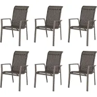 Gardissimo WINDSOR 6x Alu-Stapelsessel Gartensessel silber / mixed-silber