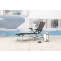 Mandalika Garden NOX Padded Alu-Sonnenliege Klappliege in silber / mixed-taupe