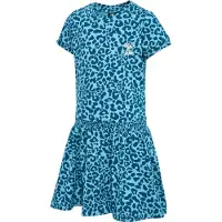 Hummel hmlFLOWY AOP kurzarm Kleid Mädchen 7058 - blue coral 110