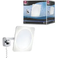 Paulmann LED-Wandspiegel Bela, chrom, IP44, Stecker Bela, chrom / silber, für Badezimmer, Metall, Modern