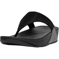 FitFlop Lulu Shimmerlux Toe-Post All Black Größe EU 42