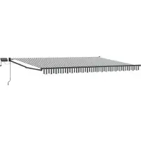 vidaXL Manuelle Gelenkarmmarkise mit LEDs Anthrazit und Weiß 4 x 2 m