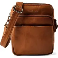 Green Burry GREENBURRY Leder Umhängetasche Fiorentina Crossover Bag Tan braun