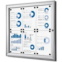 SHOWDOWN Displays Schaukasten für Innen und Außen SCS - 6x DIN A4 - Aluminium - Silber
