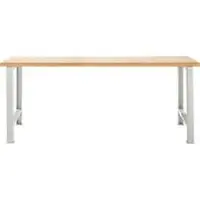 Schäfer Shop Modulare Werkbank , Grundeinheit, Buche Multiplexplatte, bis 500 kg, B 2000 x T 700 x H 840 mm, Lichtgrau ral 7035