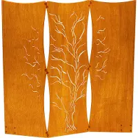 HOME DELUXE - Sichtschutz Treeflow - 120 x 41,5 cm - wetterbeschändig, edle Rostoptik I Rostschild, Gartenstecker, Roststecker