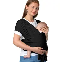 MOMCOZY Baby Wrap Babytrage Tragetücher, Schwarz 1 St
