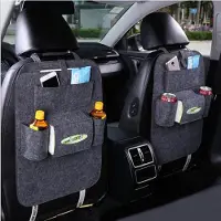Gistuch Auto-Rücksitztasche, schmutzabweisend, trittsicher, einfache Reinigung, praktischer praktischer Organizer zur Aufbewahrung, dunkelgrau