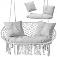 Gardlov 27382 Kissen-Set für doppelte Hängeschaukel, 3-teilig, beige