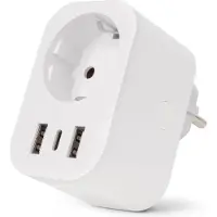 Entac WIFI Steckdosenadapter 1-fach mit 2x USB-A/1x USB-C