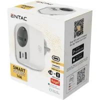 Entac WIFI Steckdosenadapter 1-fach mit 2x USB-A/1x USB-C