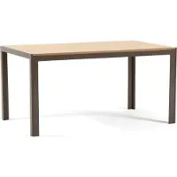 Idea New Garden Srl Rechteckiger Innentisch 150x90 cm mit Aluminiumgestell und Tischplatte in Holzoptik, ideal für Küche und Esszimmer–NOAH-Taupe/Holz