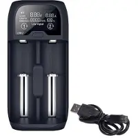 Solight Batterieladegerät Li-Ion, LiFePO4, Ni-MH/CD, AA, AAA, 18650, 2000mA, 2 Kanäle, LCD