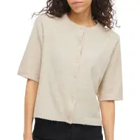 Vila Strickjacke "VILIGA 2/4 O-NECK KNIT CARDIGAN - NOOS" Materialmix, regular fit
