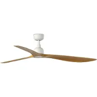 Faro Deckenventilator Outwood, braun, DC, leise, Ø 150 cm, IP44 Outwood, Holz hell, für Wohn- / Esszimmer, Kunststoff, Landhaus / Rustikal