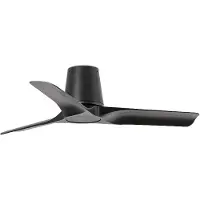 Faro Deckenventilator Hey S, schwarz, DC-Motor, leise, Ø 90 cm S, schwarz, für Wohn- / Esszimmer, Kunststoff, Modern