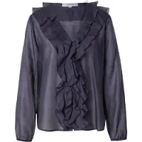 Comma Bluse Romantische Lyocell-Voile-Bluse mit Knopfleiste