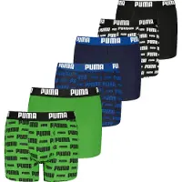 Puma Jungen Boxer Shorts, 6er Pack - Everyday Logo Print Boxers ECOM 6P, Cotton Stretch
