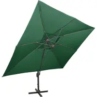 vidaXL Ampelschirm mit Lüftung 400x300 cm Grün