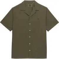 Superdry für Herren. M4011138A Cabana grünlich-braunes Hemd (M), Lässig, Baumwolle, Kurzarm