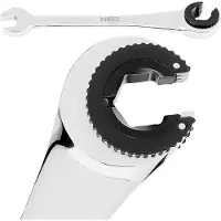 Neo Tools Ratschenring-Maulschlüssel | Ring-Maulschlüssel mit Ratsche aus Chrom-Vanadium-Stahl - Kombi-Ratschenschlüssel Größe 8 mm