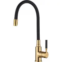 Invena Küchenspültischarmatur mit flexiblem Auslauf Glamour, schwarz/gold