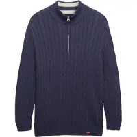 Superdry für Damen. W6110741A Slouchy-Pullover in Marineblau mit halbem Reißverschluss (XS), Lässig, Baumwolle