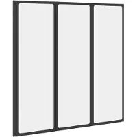 vidaXL Duschwand Schwarz 120 x 2 x 117 cm Aluminium und PP