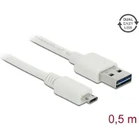 DeLOCK 84806, 0,5 m, USB A, Micro-USB B, USB 2.0, 0,48 Gbit/s, Weiß