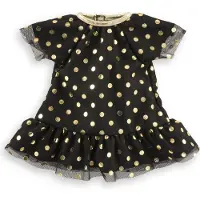 Corolle Puppenkleid schwarz mit goldenen Punkten - festliches Outfit 36cm