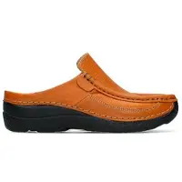 Wolky Clogs Roll Slide Printed Leather Ochre Damen-Schuhgröße 40