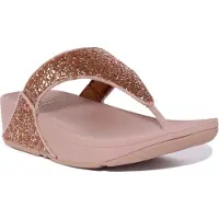 FitFlop Lulu Glitzer Damen Gummizehenstegsandalen mit Kristallkomfort in Roségold – undefined / Roségold