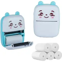 Extralink -Kit | Thermodrucker EPP-002 Blau + Normales Thermopapier 5 Rollen |