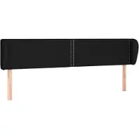 Syfax Kopfteil mit Ohren Schwarz 183x23x78/88 cm Stoff