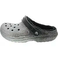 Crocs Classic Glitter Lined Clo Damen Clogs in Silber, Größe 37/38