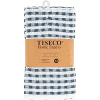 Tiseco Küchenhandtuch Home Studio Oman Stone Blue (3er-Set) - 50 x 70 cm