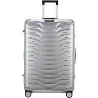 Samsonite Hartschalen-Trolley "PROXIS ALU, verschiedene Größen" 91 l 4 Rollen aus Aluminium, mit Kreuzspanngurt, mit integriertem Namensschild