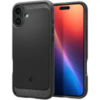 Spigen Rugged Armor MagSafe-Hülle für iPhone 16 - Schwarz